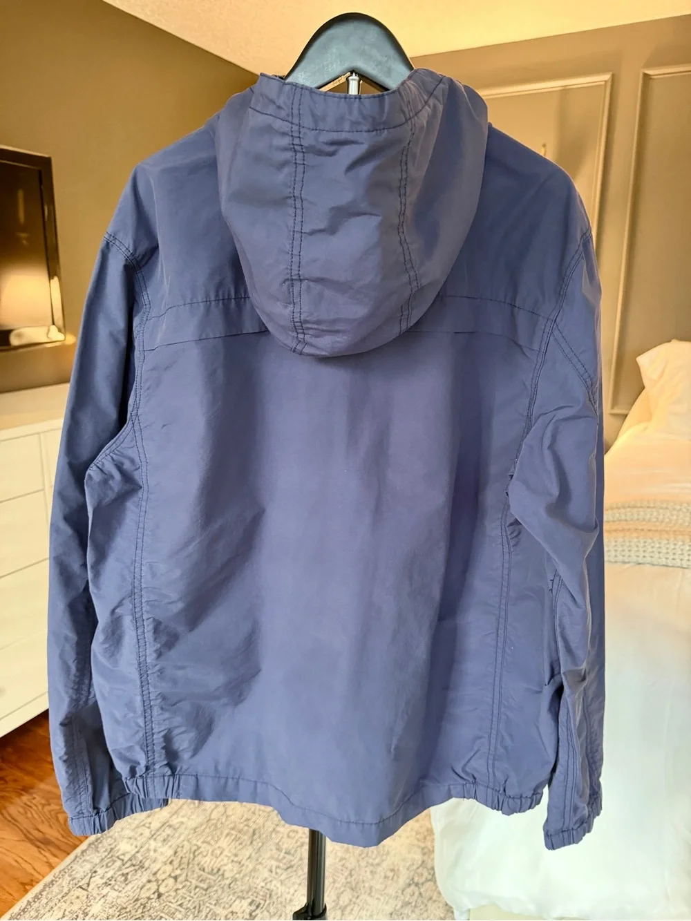 J.Crew Mercantile Men’s Large Navy Hooded Lightweight Utility Jacket Windbreaker